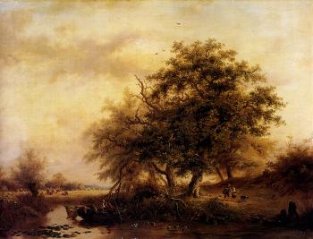弗雷德裡尅 馬裡亞努斯 尅魯斯曼 Figures In A Summer Landscape 弗雷德裡尅 馬裡亞努斯 尅魯斯曼 Figures In A Summer Landscape